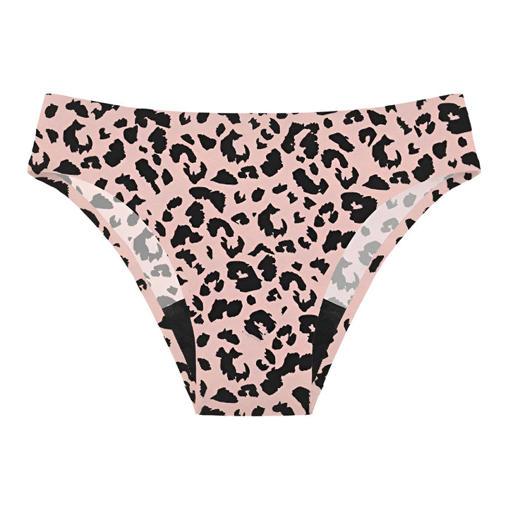 Culotte pour femme avec un motif léopard jaune, noir et rouge. Sous-vêtement féminin tendance et original.