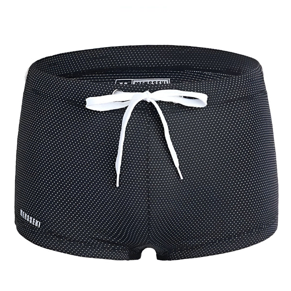 Slip de bain homme vert citron avec cordon blanc à la taille, marque Menssexi. Sous-vêtement de sport aquatique confortable et tendance.