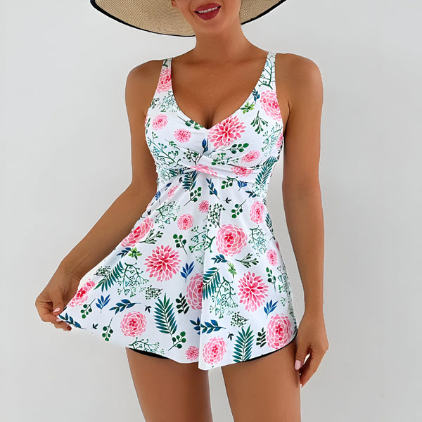 Tankini 2 Pièces Floral Femme Élégant
