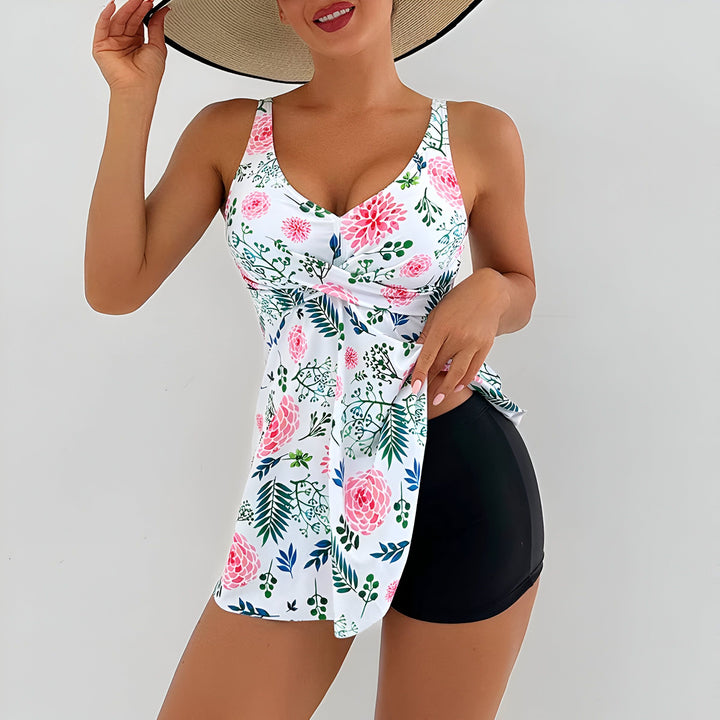 Tankini 2 Pièces Floral Femme Élégant
