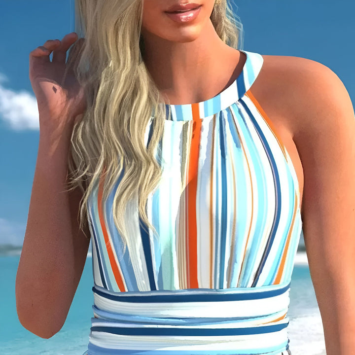 Tankini Rayures Élégant et Confortable
